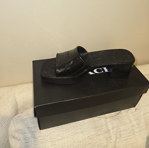 NWT COACH Scarlet Rubber Block Heel Sandal - Picture 4 of 6